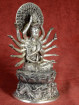 Brons verzilverd Avalokiteshvara beeld met duizend armen