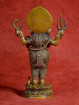 Staande Ganesha brons op lotus met rat