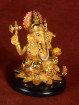 Rijkelijk gedetaileerd Gouden Ganesha Beeldje in Polyresin