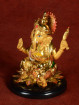 Rijkelijk gedetaileerd Gouden Ganesha Beeldje in Polyresin