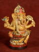 Gouden Ganesha Beeldje Met Chakra en Ladoos in Polyresin