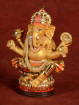 Gouden Ganesha Beeldje Met Chakra en Ladoos in Polyresin