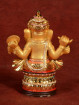 Gouden Ganesha Beeldje Met Chakra en Ladoos in Polyresin