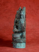 Ganesha in groen patine brons op troon