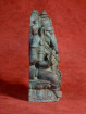 Ganesha in groen patine brons op troon
