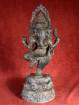 Antiek Bronzen Ganesha Beeld Dansende Pose met Gebroken Slagtand