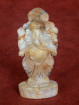 Ganesha Beeldje in Versteend Hout Handgesneden