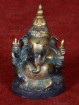 Ganesha Beeldje in Versteend Hout Handgesneden