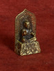 Boeddha op troon – miniatuur in brons