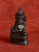 Bronzen Ganesha met puntkroon in meditatiehouding