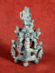 Bronzen Ganesha olielamp met troon en figuren