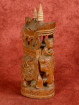 Handgesneden olifant met howdah in sheesham hout
