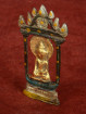 Miniatuur Boeddha in huis der juwelen – Shan stijl brons
