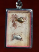 Phra Somdej vis-amulet met gouden en zilveren symboliek