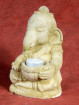 Stenen tuinkandelaartje van Ganesha