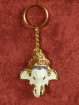 Gouden Sleutelhanger Met Ganesha Olifantenhoofd Blauw