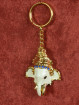Gouden Sleutelhanger Met Ganesha Olifantenhoofd Blauw