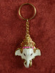 Gouden Sleutelhanger Met Ganesha Olifantenhoofd Roze