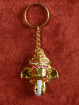 Gouden Sleutelhanger Met Ganesha Olifantenhoofd Wit