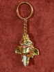 Gouden Sleutelhanger Met Ganesha Olifantenhoofd Wit