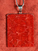 Moderne Hanger 925 Zilver Met Rode Appelkoraal