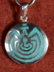 Hanger 925 Zilver Labyrint met Turkoois Inlay
