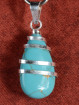 Hanger 925 zilver met turquoise druppel