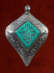 Hanger zilver met donkere turkoois