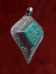 Hanger zilver met donkere turkoois