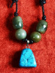 Halsketting met turkoois hanger en jade kralen