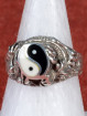 Zilveren yin-yang ring met drakenmotief