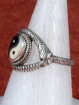 Zilveren slangring met yin-yang symbool