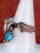 Zilveren drakenring met turquoise steen