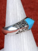 Fantasy ring handgemaakt en ingelegd met turkoois agaat 925