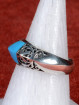 Fantasy ring handgemaakt en ingelegd met turkoois agaat 925