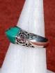 Fantasy ring handgemaakt en ingelegd met groene turkoois agaat 925