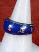 Hindoestaanse ring ingelegd met lapiz lazuli en Om padme hum script 925