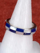 Ring met ingelegde lapiz lazuli, parelmoer en jaspis 925