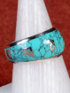 Zilveren ring met turkoois en Tibetaanse mantra