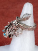 Zilveren Chinese draakring met turquoise ogen