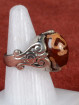 Ring met Dzi-stijl agaat in alpaca zetting