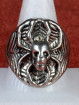 Biker Skull Ring met Schedel en spin