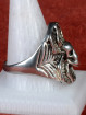 Biker Skull Ring met Schedel en spin
