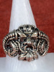 Biker Demon Skull Ring met hoorns
