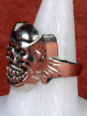 Biker Skull Ring met Japans Demon ONI masker met schedel
