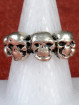 Biker Skull Ring met drie doodshoofden