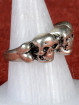 Biker Skull Ring met drie doodshoofden