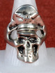 Biker Skull ring met doodshoofd en SS visor cap