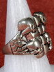 Biker Skull Ring met vier doodshoofden en een kruis