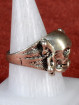 Biker Skull Ring Pirate flag style